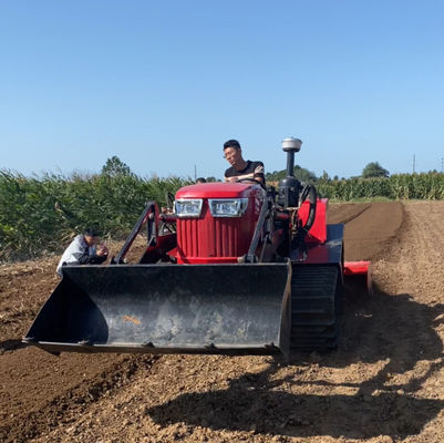 Γεωργική βαριά μηχανή 80HP Crawler Συμπληρωματικό ελκυστήρα με φορτιστή